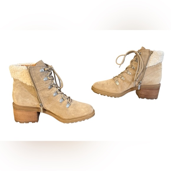 Lucky Brand - Demia Dune Oiled Suede - Heeled Booties - Womens Size 9M - Picture 6 of 9